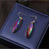 Goldtone & Multicolored Cat Eye Crystal Drop Earrings