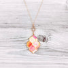 Goldtone & Pink Coral Trefoil Pendant Necklace - White