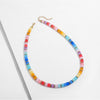 Goldtone & Rainbow Color Beaded Necklace - White