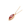 Goldtone & Red Cubic Zirconia Marquis Pendant Necklace - White