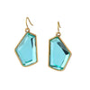 Goldtone & Turquoise Geometric Crystal Drop Earrings