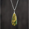 Goldtone & Yellow Jasper Long Shield Pendant Necklace - White