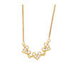 Goldtone dainty Tripe Heart Necklace with CZ - White