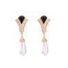 Goldtone, Black Imitation Pearl Drop Earrings