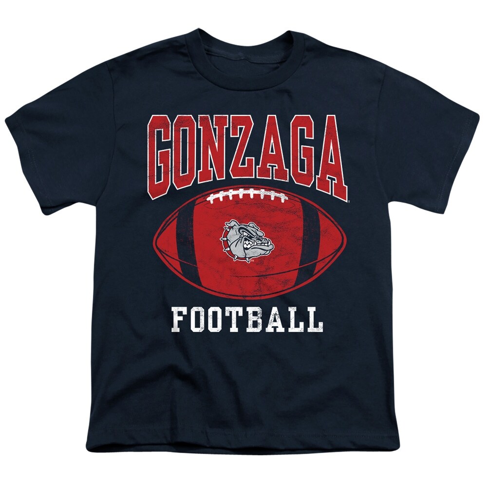 Gonzaga University Football Ball Kids T Shirt for Youth Boys and Girls