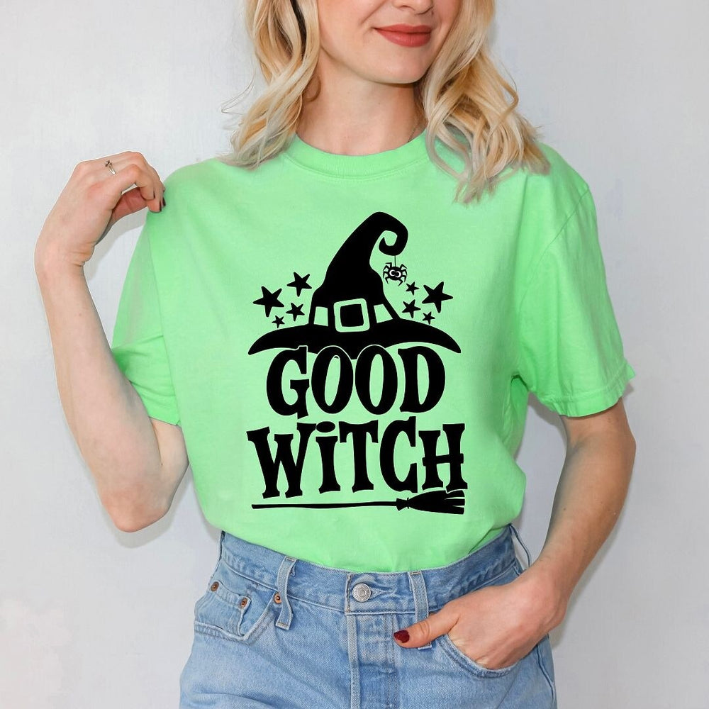 Good Witch Broom Garment Dyed Tee