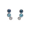 Graduated Ombre Circular Crystal Stud Earrings