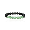 Green Aventurine and Lava Bead Stretch Bracelet