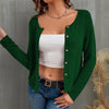 Green Button Up Long Sleeve Cardigan