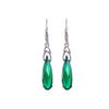 Green Crystal Teardrop Drop Earrings