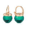 Green Cubic Zirconia Faceted Ball Drop Earrings