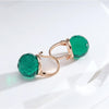 Green Cubic Zirconia Faceted Ball Drop Earrings