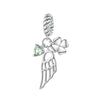 Green Cubic Zirconia & Sterling Silver Clover Wing Charm