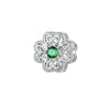 Green Cubic Zirconia & Sterling Silver Heart Clover Charm