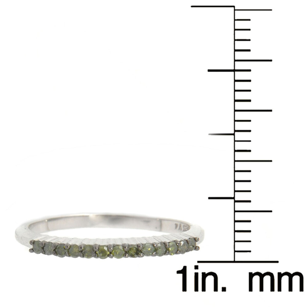 Green Diamond Sterling Silver Stackable Band Ring