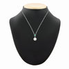 Green Emerald and Shell Pearl Drop Pendant Necklace