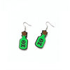 Green Poison Bottle Drop Earrings