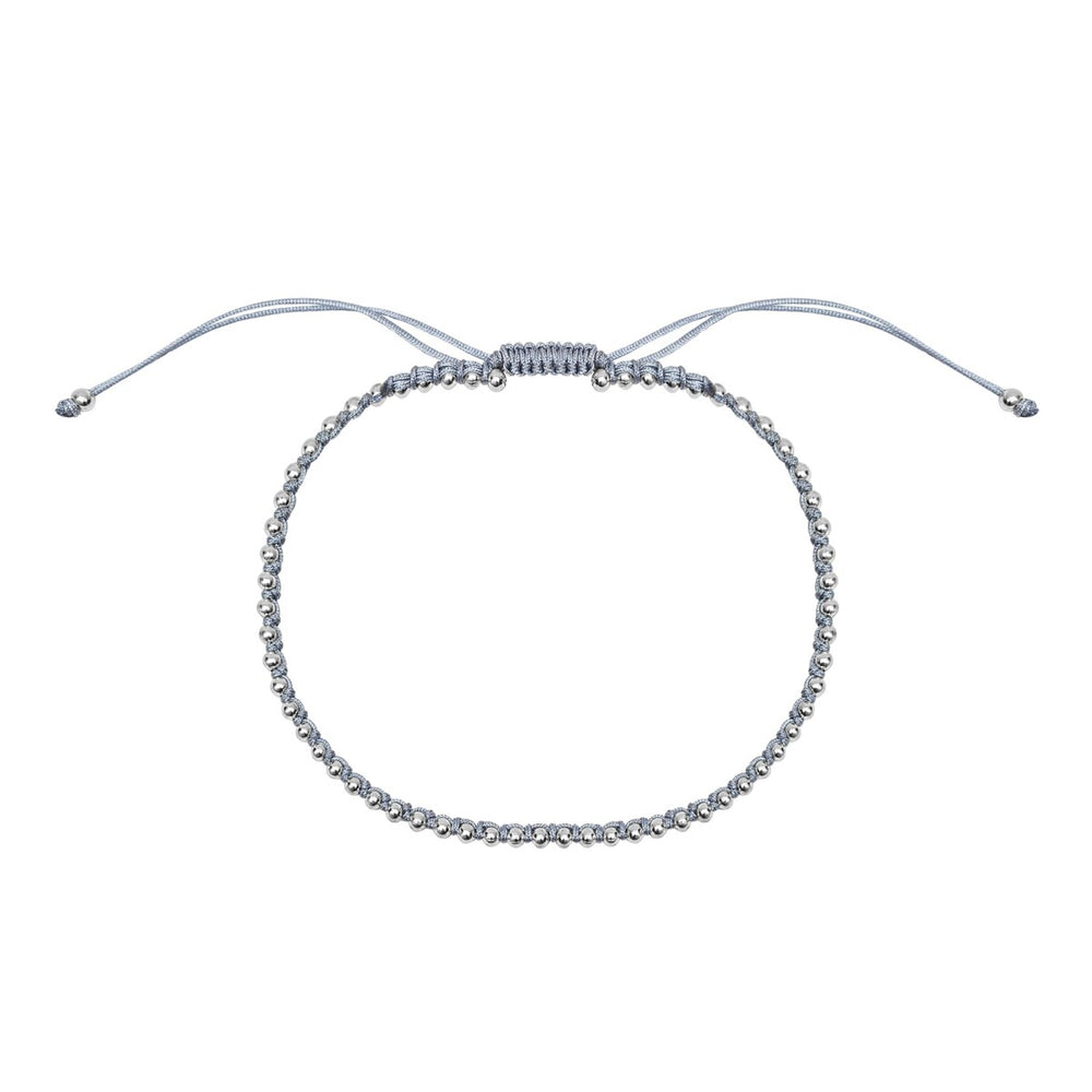 Grey Adjustable Sterling Silver Ball Bracelet