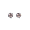 Grey Crystal Halo Stud Earrings