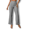 Grey Elastic Waist Bootcut Pants