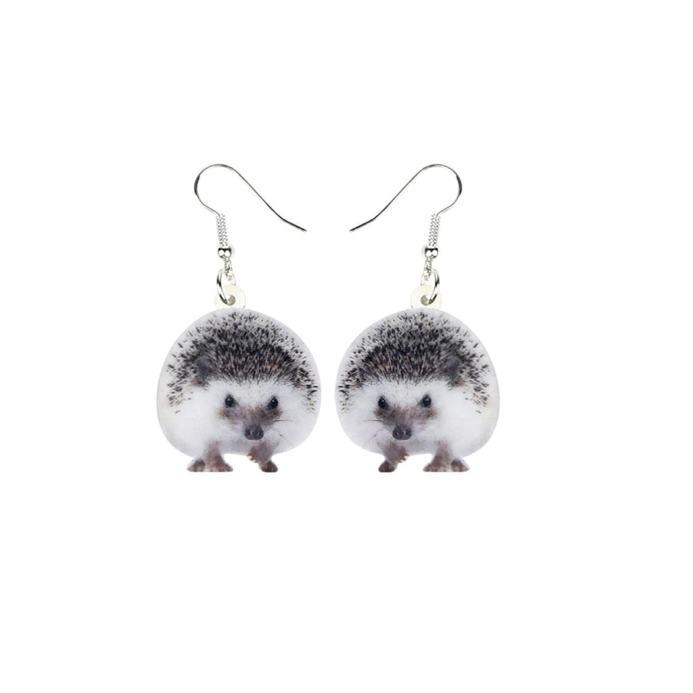 Grey Hedgehog Drop Earrings