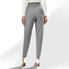 Grey Pocketed High Waist Straight Pants