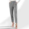 Grey Pocketed High Waist Straight Pants