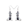 Grey Schnauzer Dog Drop Earrings