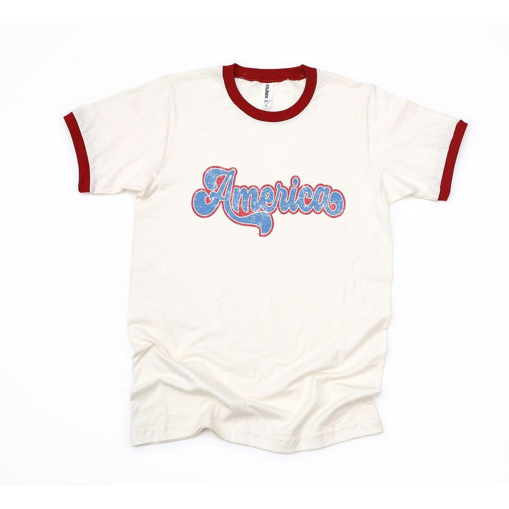 Grunge America Cursive Ringer Tee