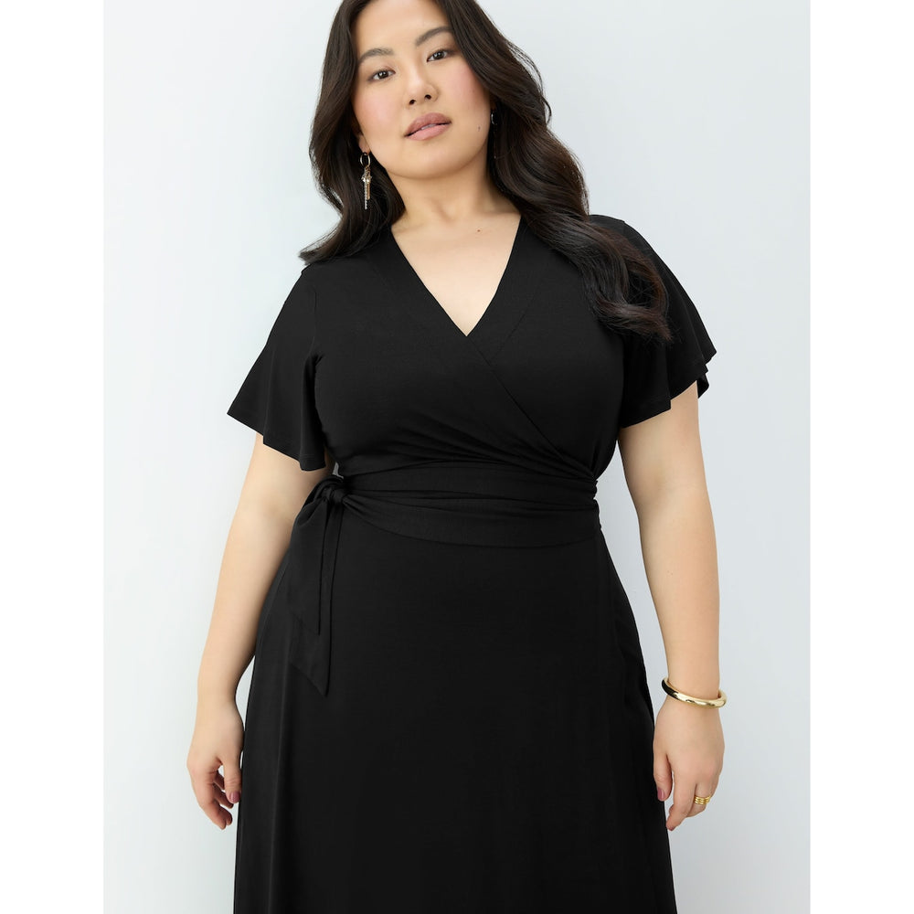 Gstq Fluid Knit Wrap Dress