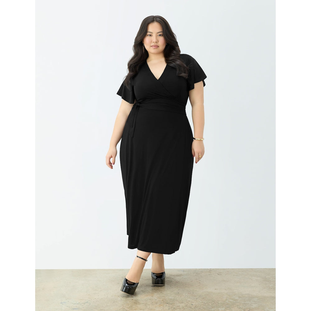 Gstq Fluid Knit Wrap Dress