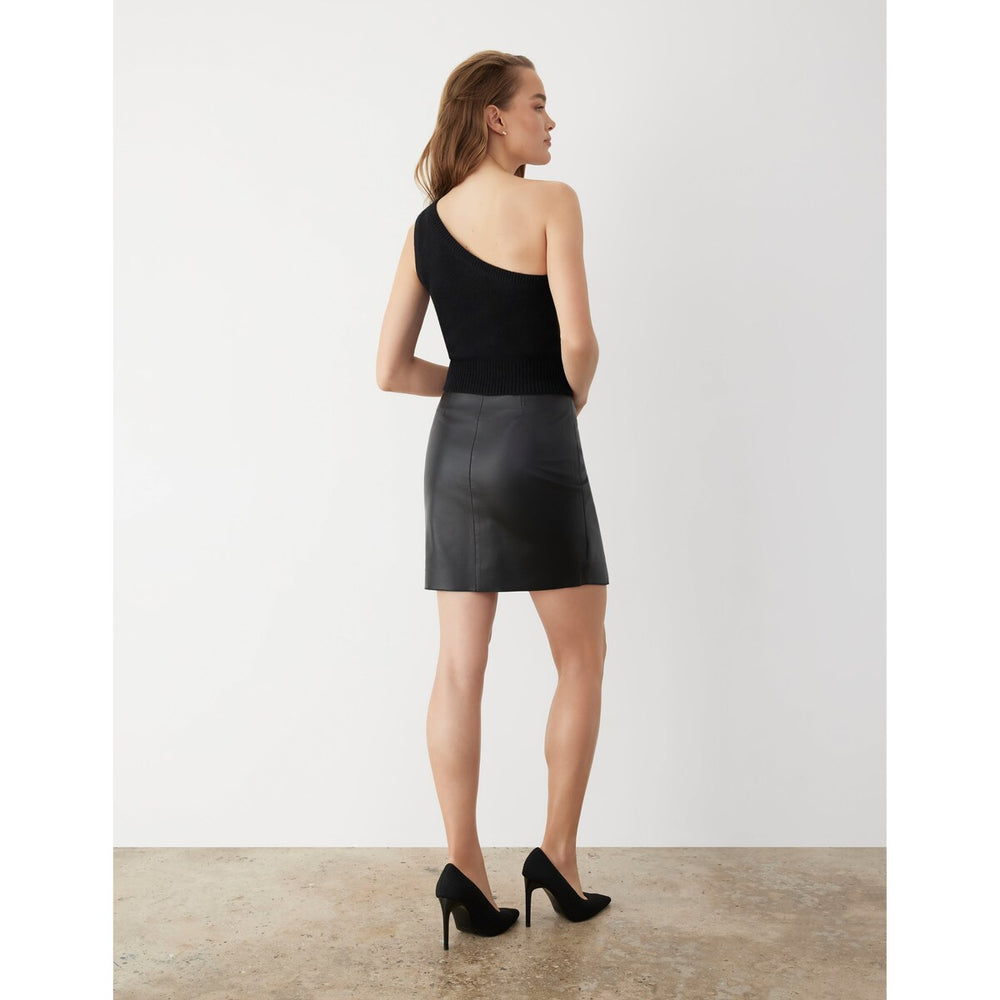 Gstq Leather Wrap Mini Skirt