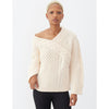 Gstq Off The Shoulder Cable Knit Sweater