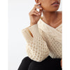 Gstq Off The Shoulder Cable Knit Sweater