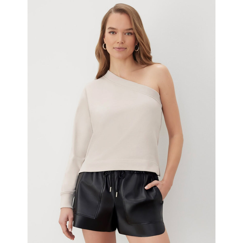 Gstq One Shoulder French Terry Top