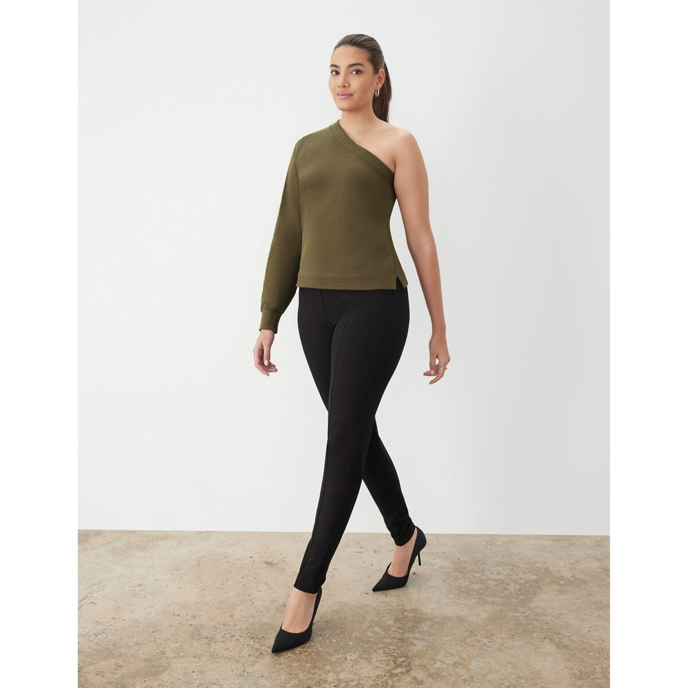 Gstq One Shoulder French Terry Top