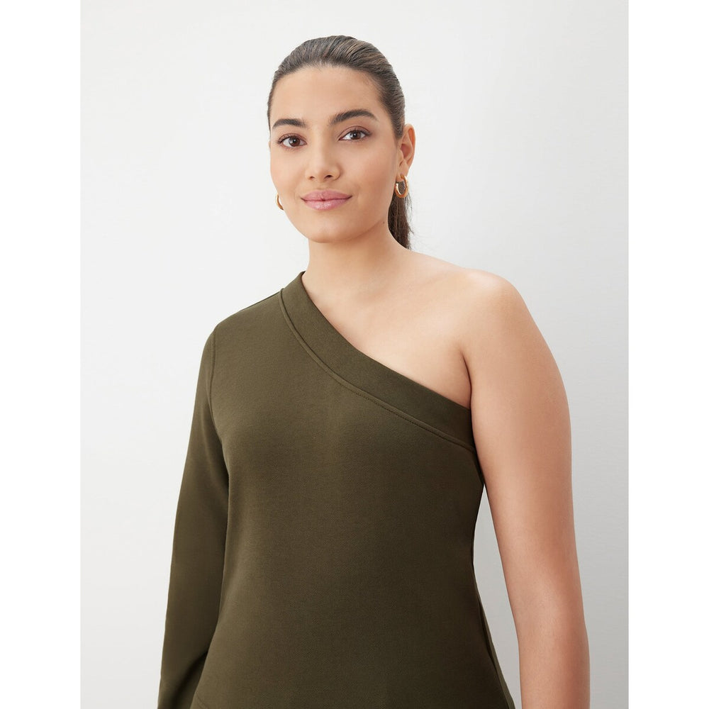 Gstq One Shoulder French Terry Top