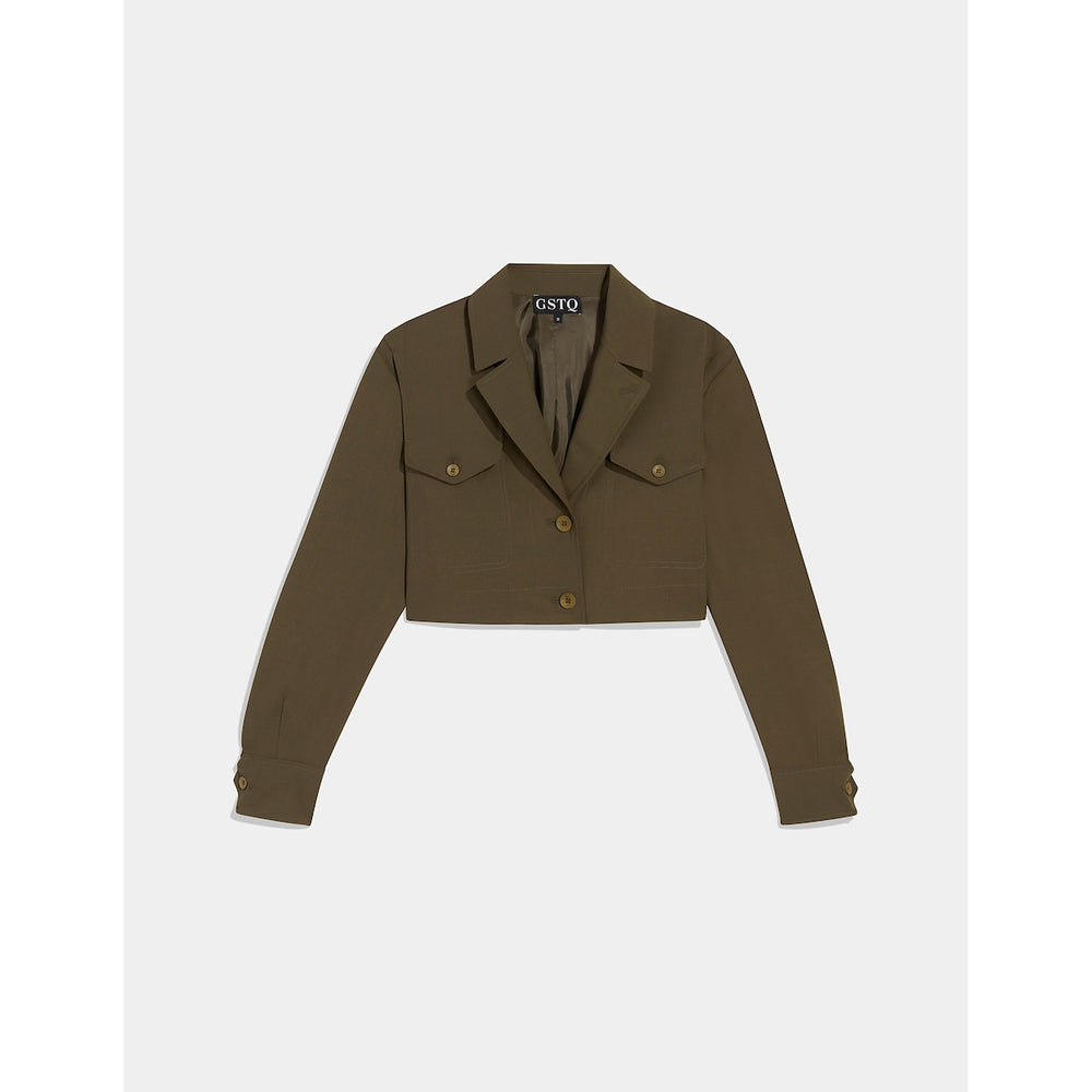 Gstq Utility Cropped Shirt Jacket