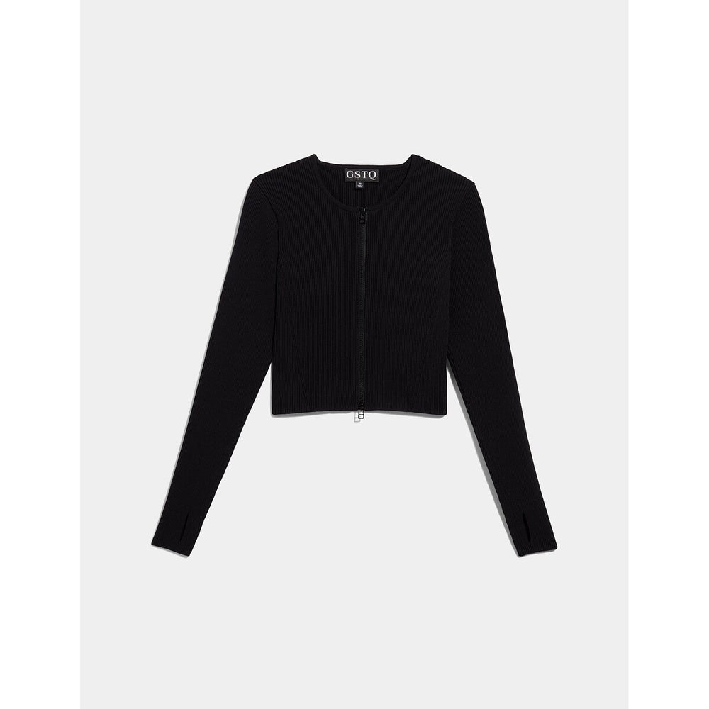 Gstq Zip Cropped Cardigan