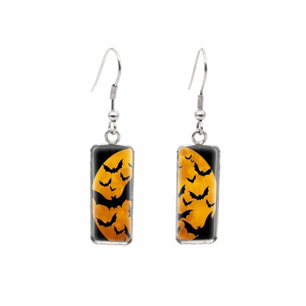 Halloween Themed Rectangular Drop Earrings