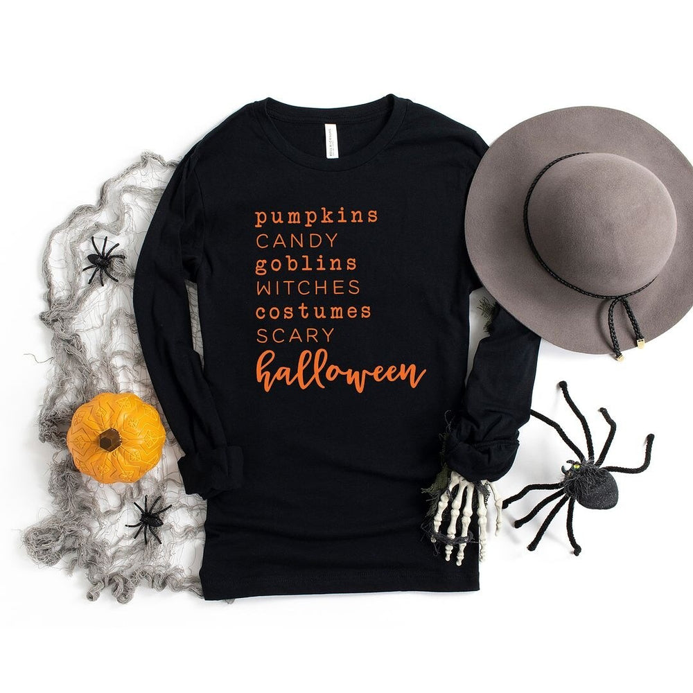 Halloween Words Long Sleeve Tee