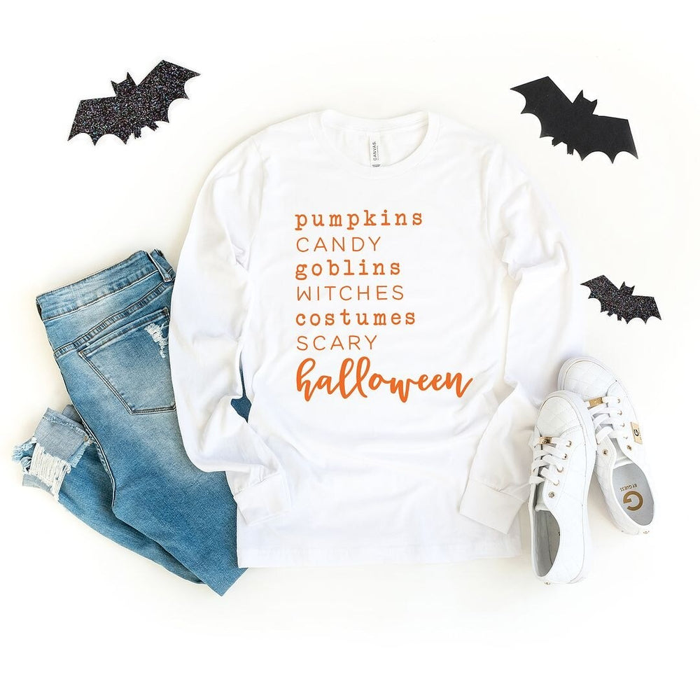 Halloween Words Long Sleeve Tee