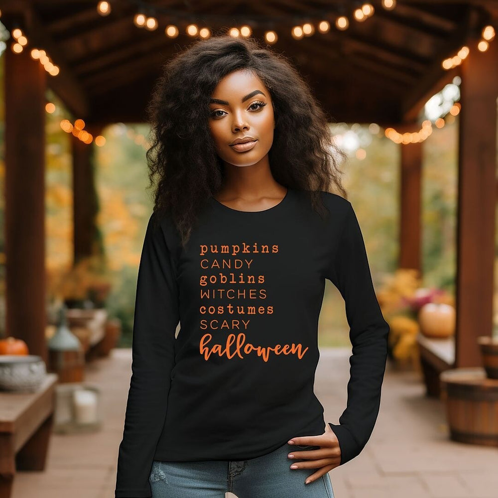 Halloween Words Long Sleeve Tee