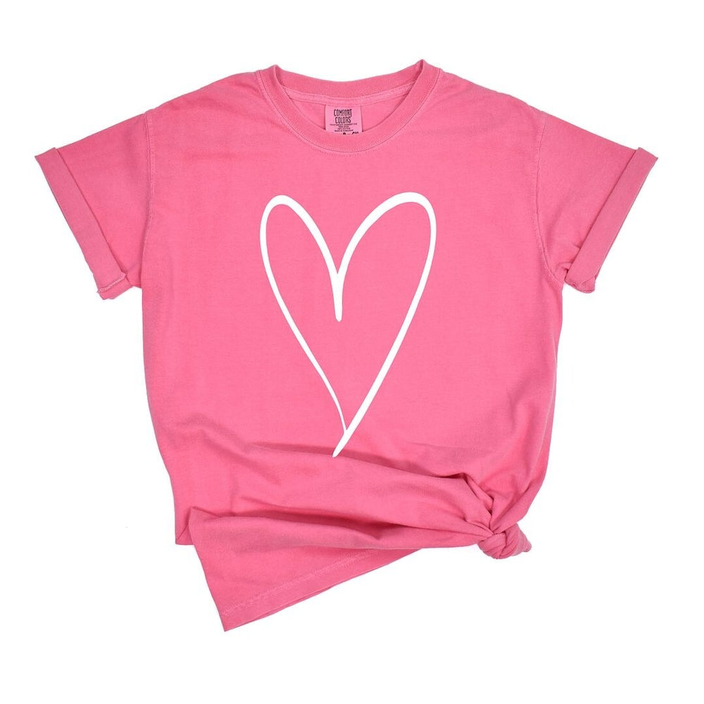 Hand Drawn Heart Garment Dyed Tee