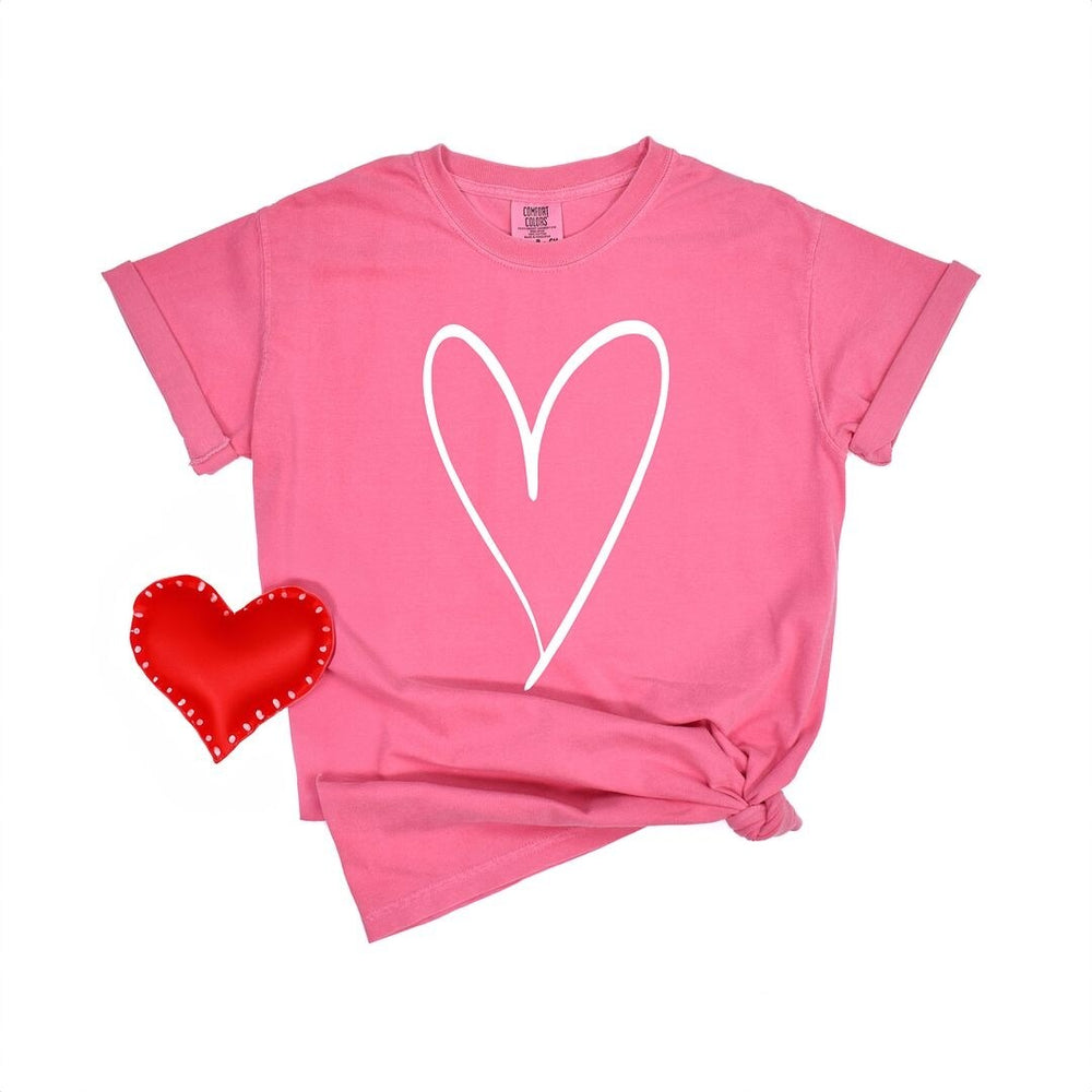 Hand Drawn Heart Garment Dyed Tee