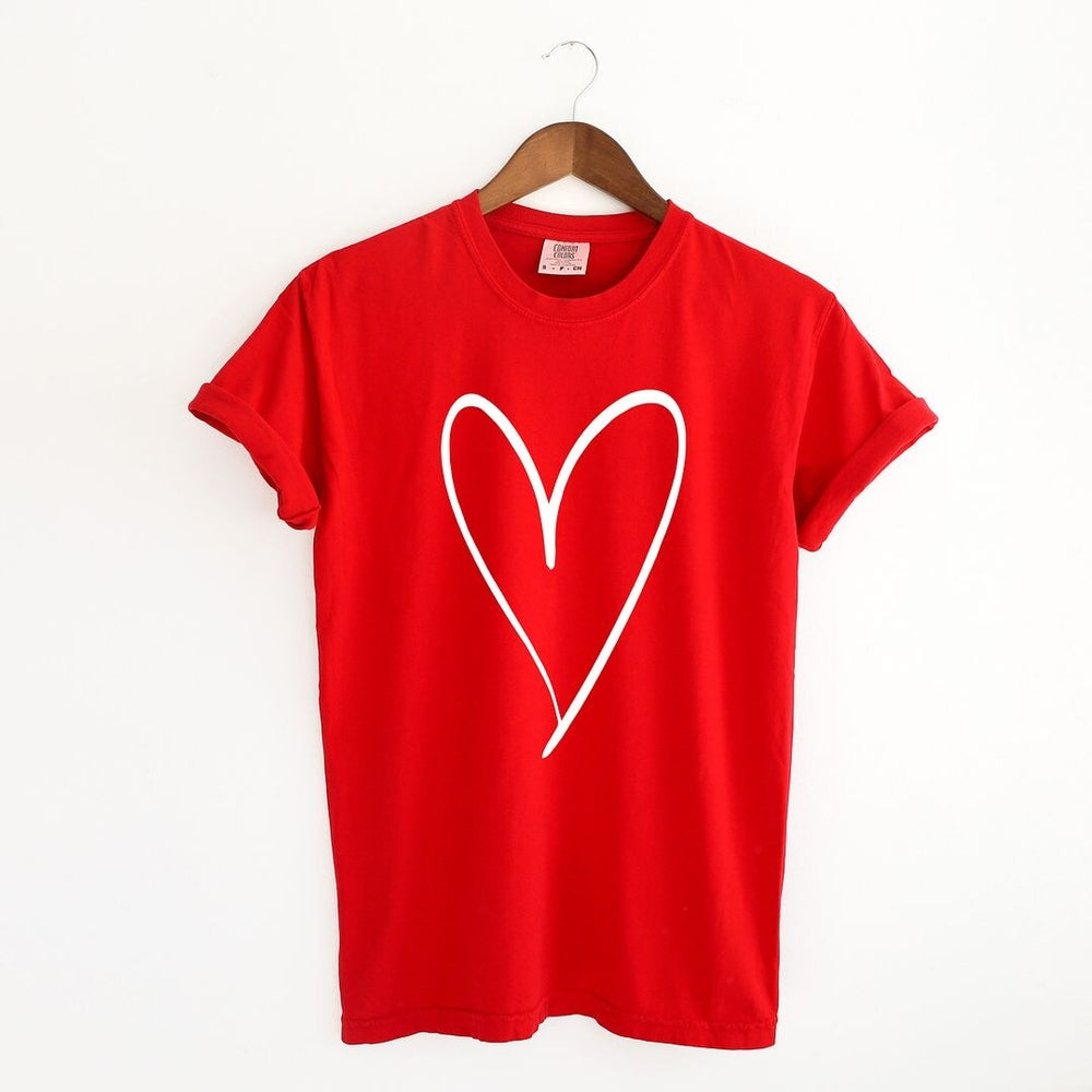 Hand Drawn Heart Garment Dyed Tee