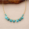 Handmade Teardrop Turquoise Gemstone Collar Necklace - White