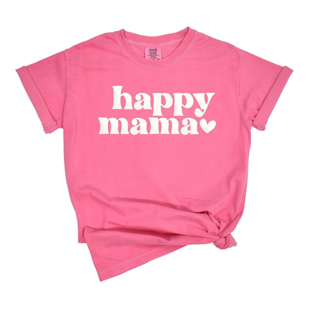 Happy Mama Puff Print Garment Dyed Tee