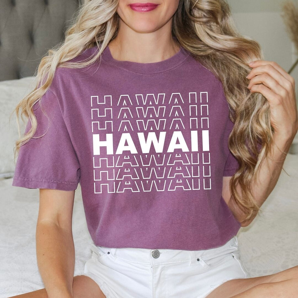 Hawaii Stacked Garment Dyed Tee