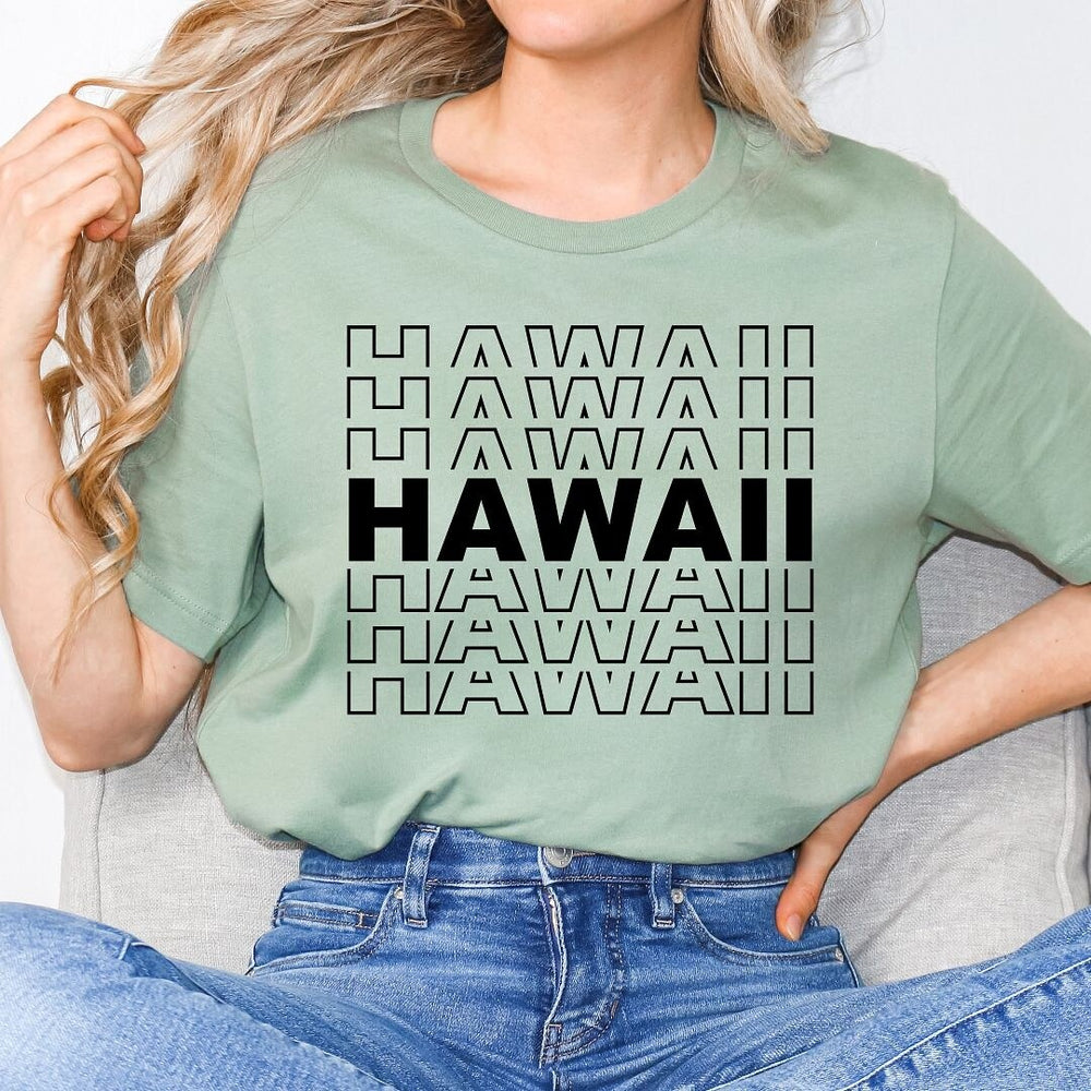 Hawaii Stacked Short Sleeve Crewnneck Tee